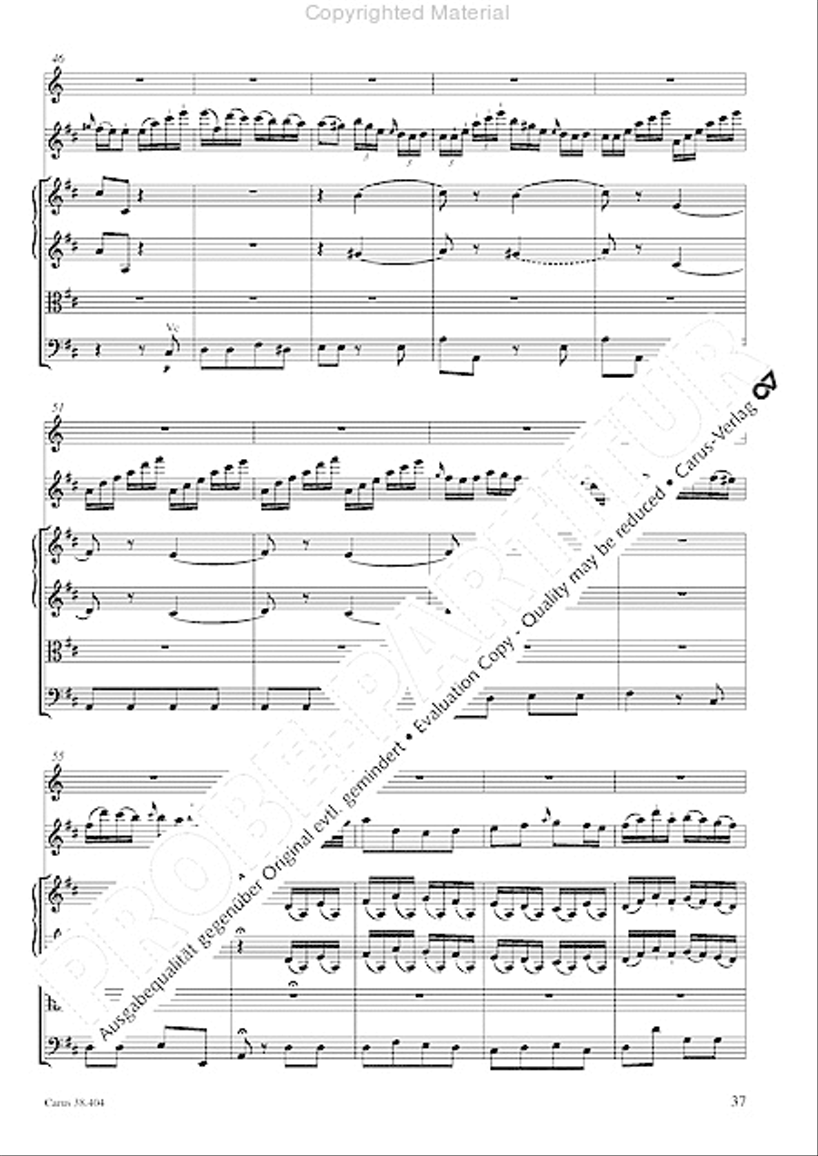 Concerto for Flute in D major (Concerto per il Flauto traverso in D / Flotenkonzert in D) Flute Solo scores gallery preview page 39
