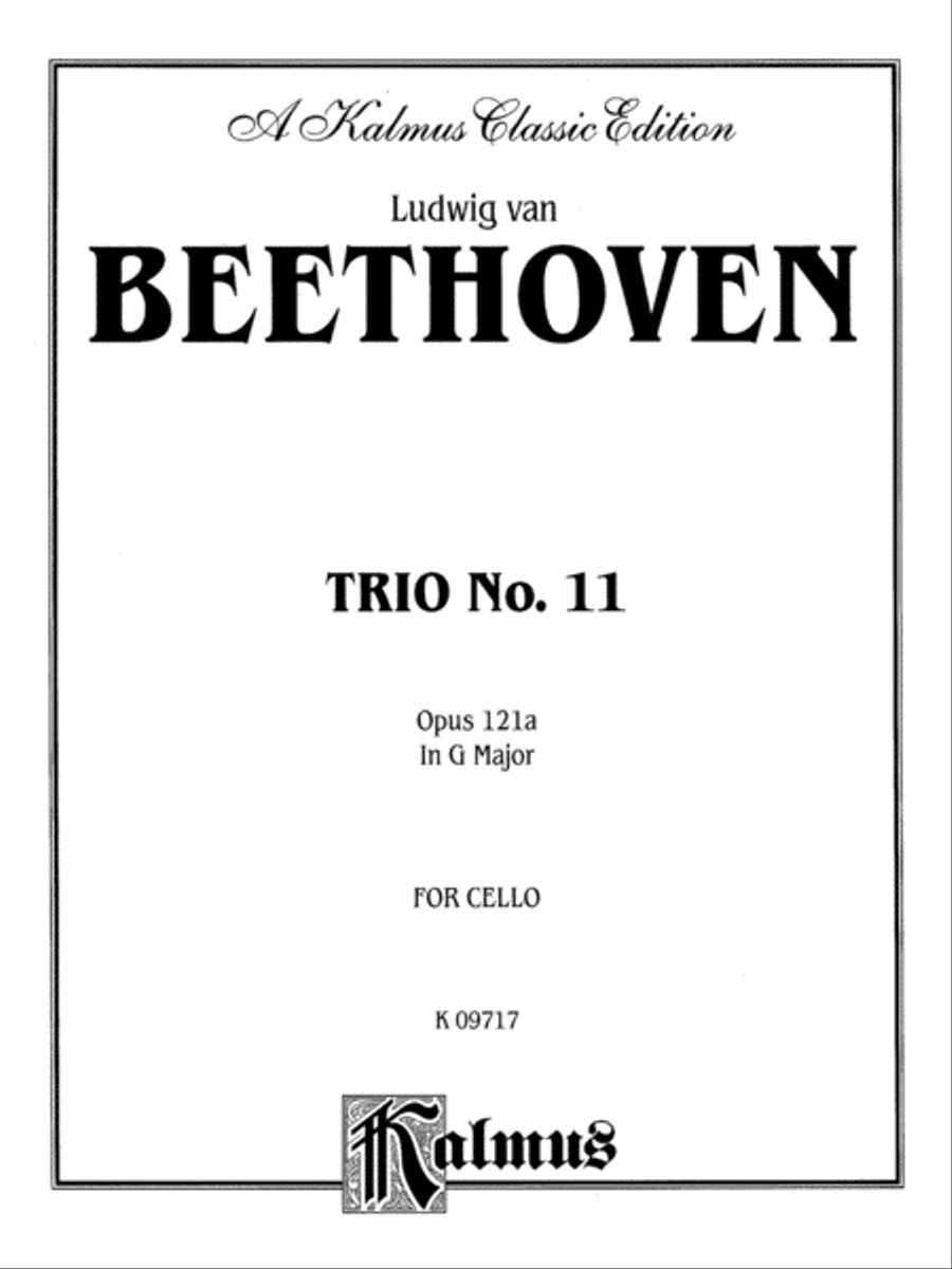 Beethoven: Trio No. 11, Op. 121a, in G Major (for piano, violin, and cello) Piano Trio scores gallery preview page 1