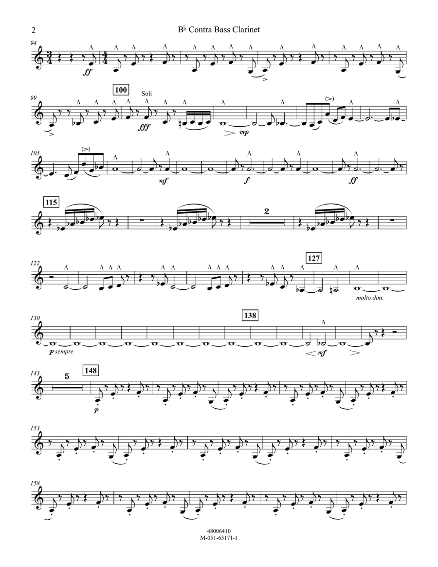 Incantation and Dance - Bb Contra Bass Clarinet Concert Band scores gallery preview page 2
