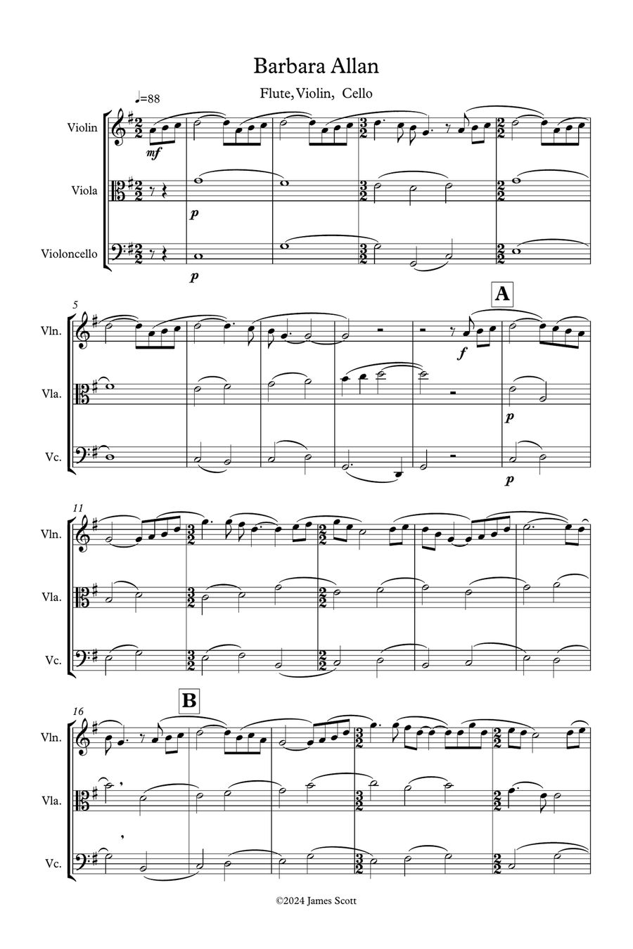 Barbara Allan String Trio scores gallery preview page 1