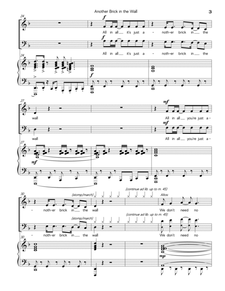 Another Brick In The Wall sheet music for trumpet solo (PDF)