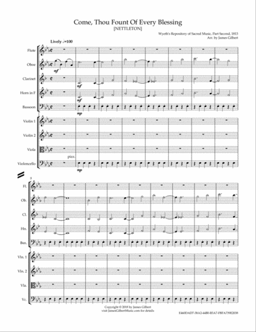Come, Thou Fount Of Every Blessing Large Ensemble scores gallery preview page 4