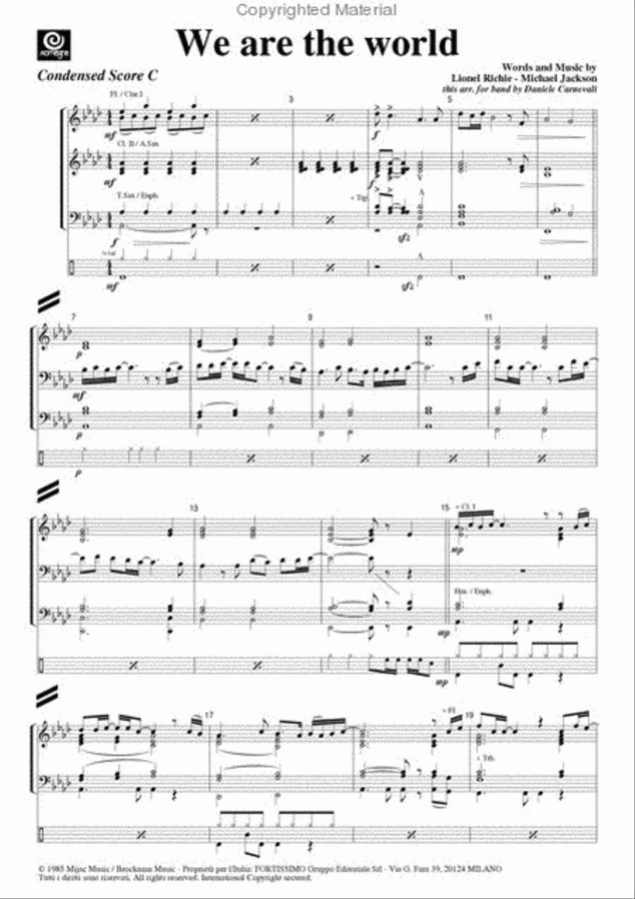 We Are the World Concert Band scores gallery preview page 3