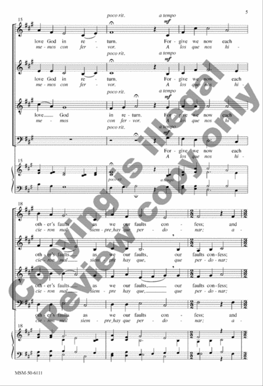 Where Charity and Love Prevail/Donde Hay Amor y Caridad Divisi scores gallery preview page 5