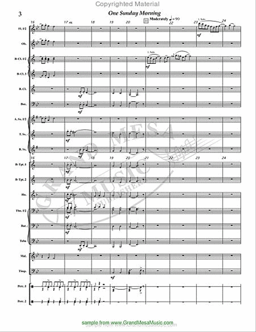 One Sunday Morning Concert Band scores gallery preview page 4