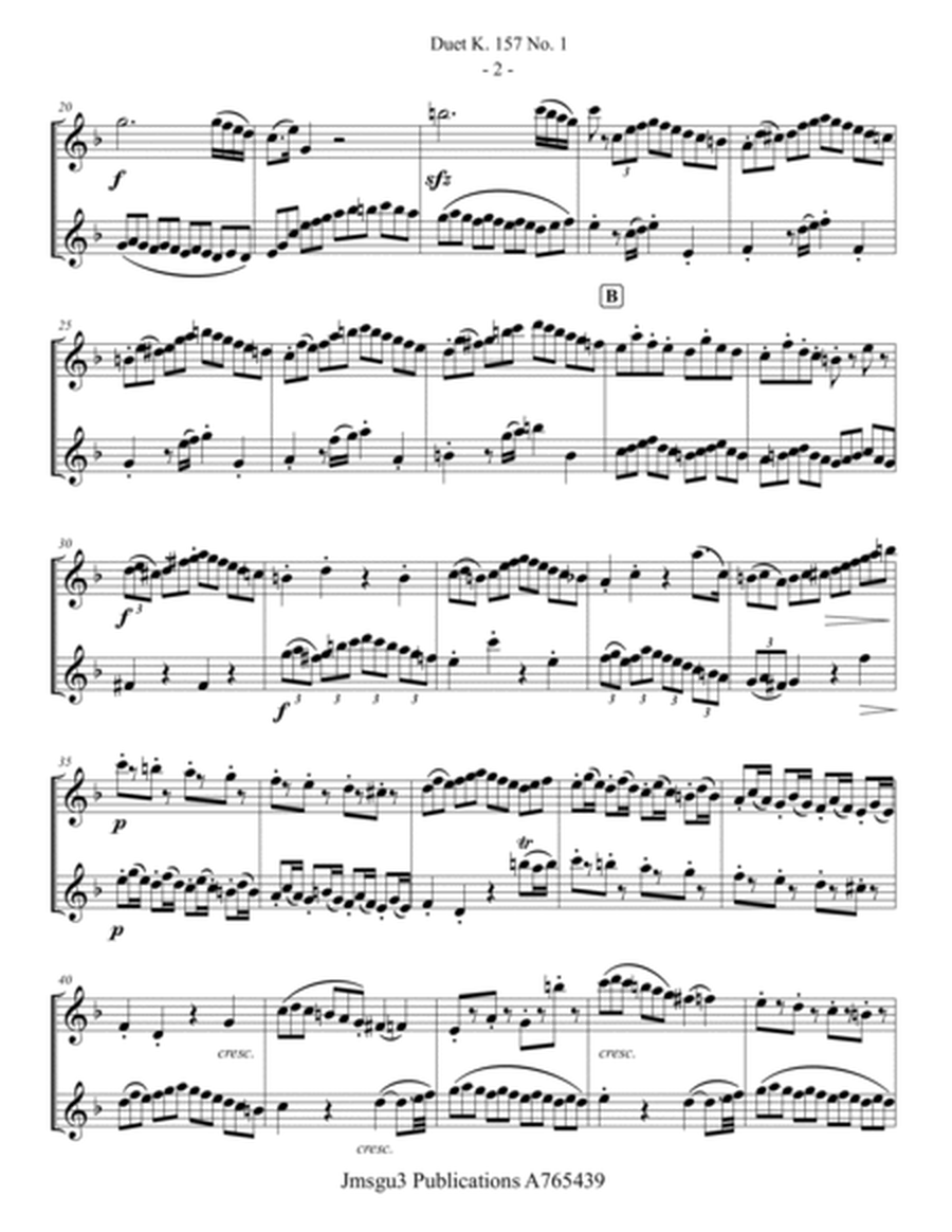 Mozart: K. 157 Complete - Three Duets for Violin Duo image number null