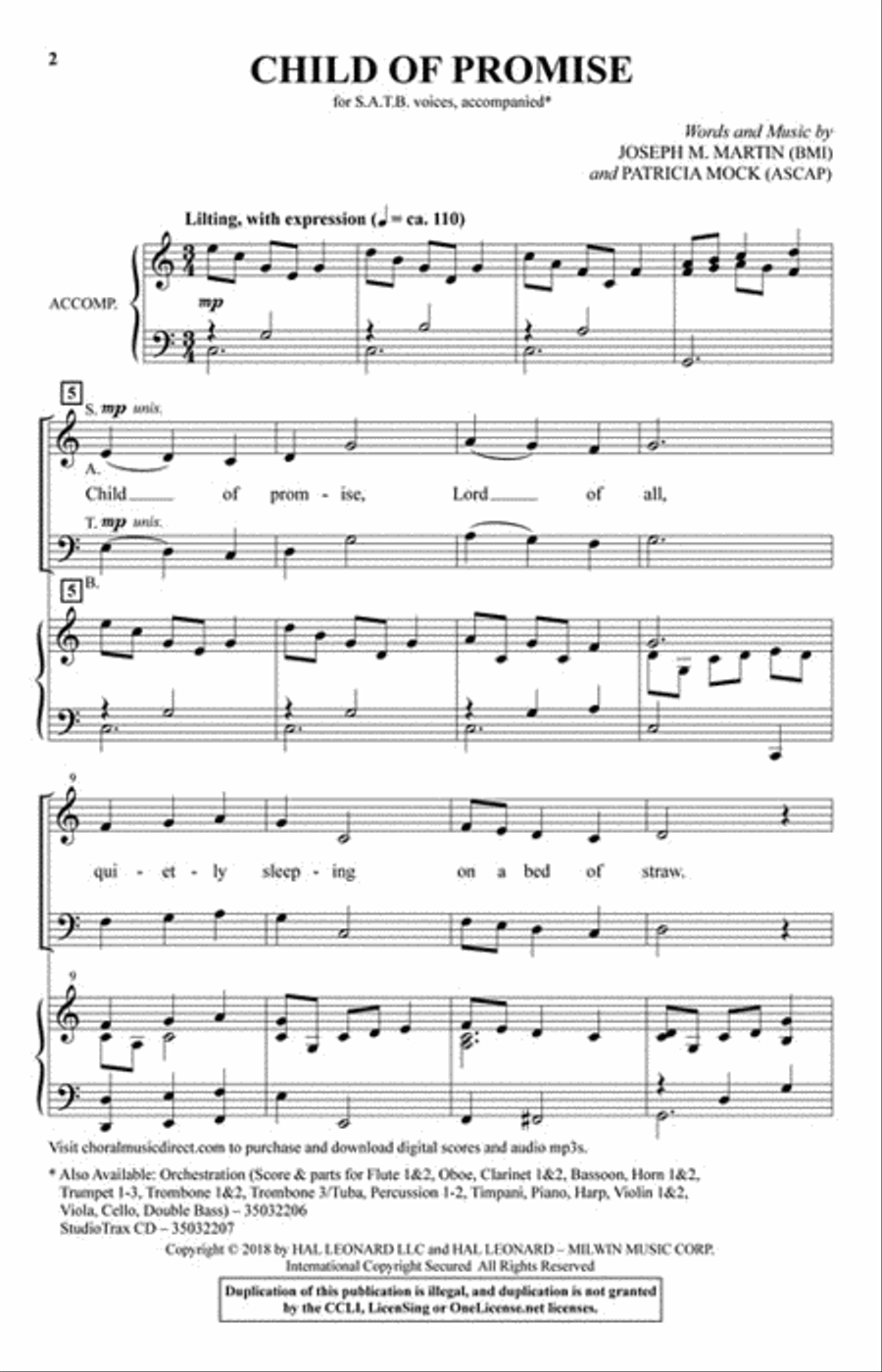 Child of Promise Choir scores gallery preview page 2