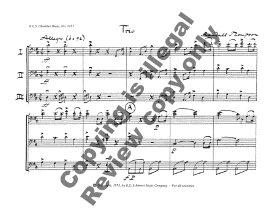 Divertimento for Three Double Basses (Score)