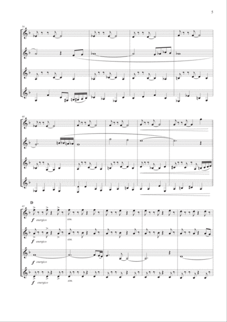 Tango Pour Claude Woodwind Quartet scores gallery preview page 5