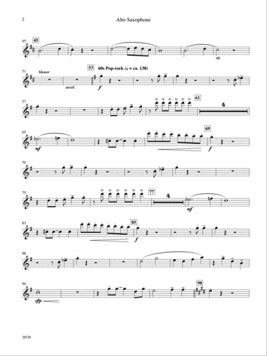 '60s Chicks (A Medley): E-flat Alto Saxophone Alto Saxophone scores gallery preview page 2