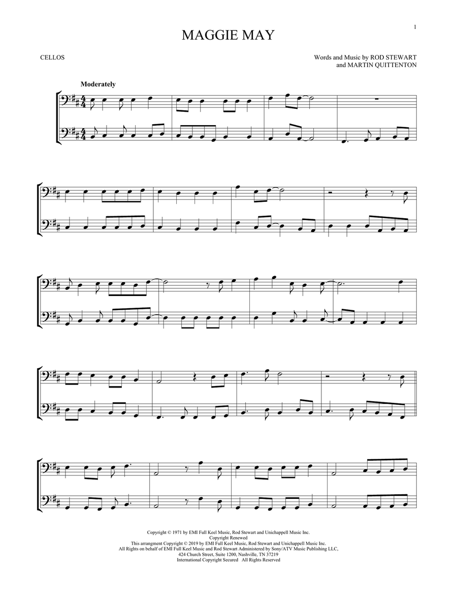 Maggie May Maggie May String Duet scores gallery preview page 1