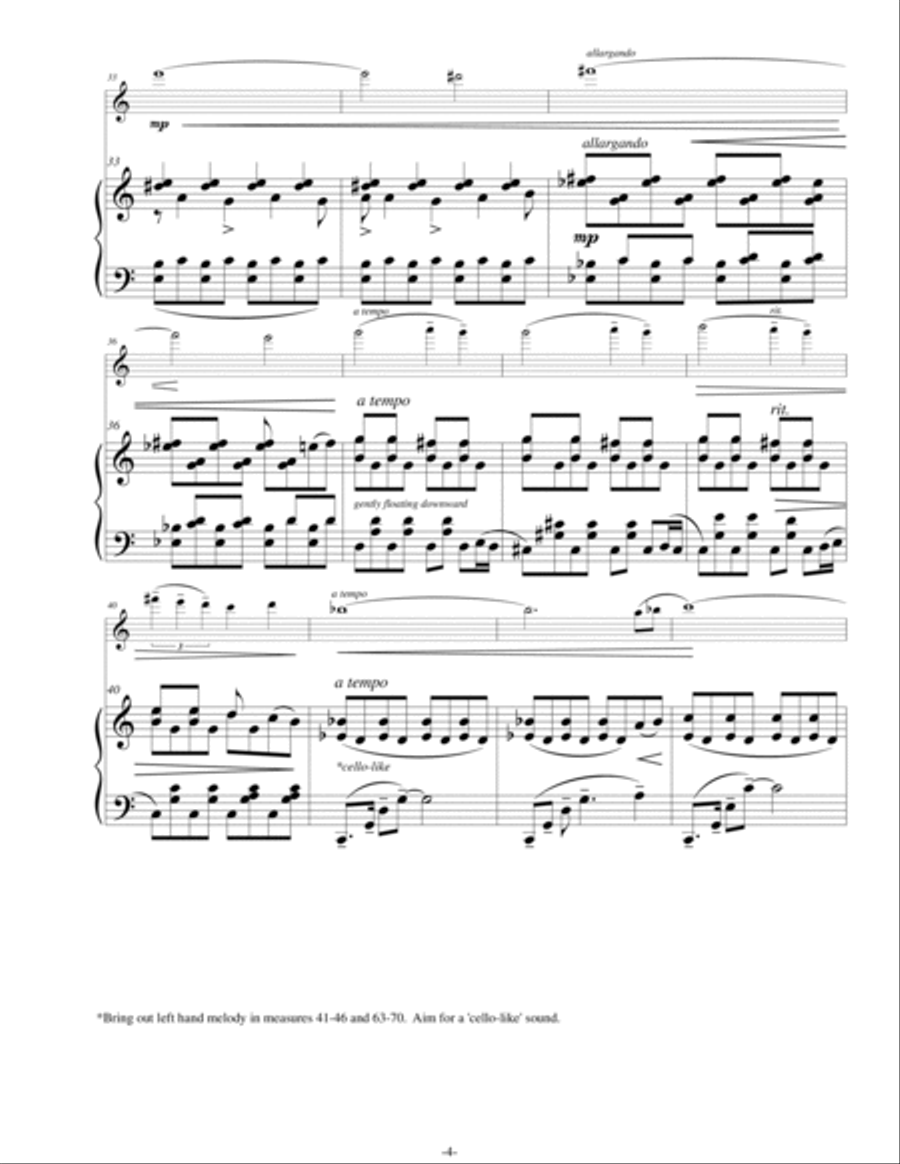 Song for Flute (or Violin) and Piano - Opus 17 Small Ensemble scores gallery preview page 6