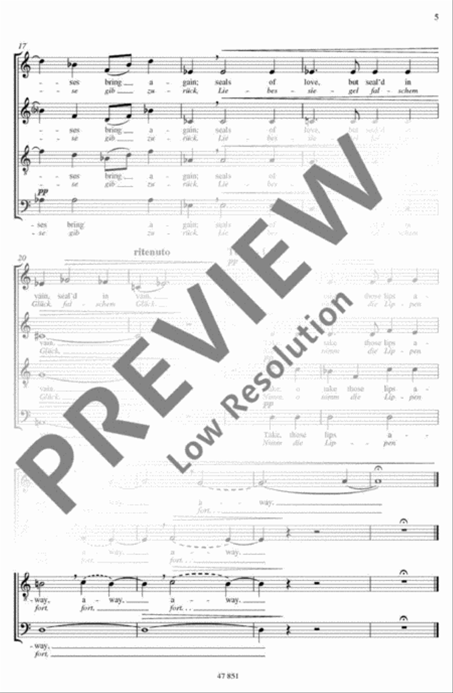 Seven Songs from Shakespeare's Comedies 4-Part scores gallery preview page 6