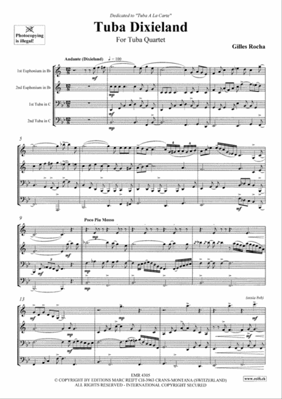 Tuba Dixieland Tuba Quartet scores gallery preview page 3
