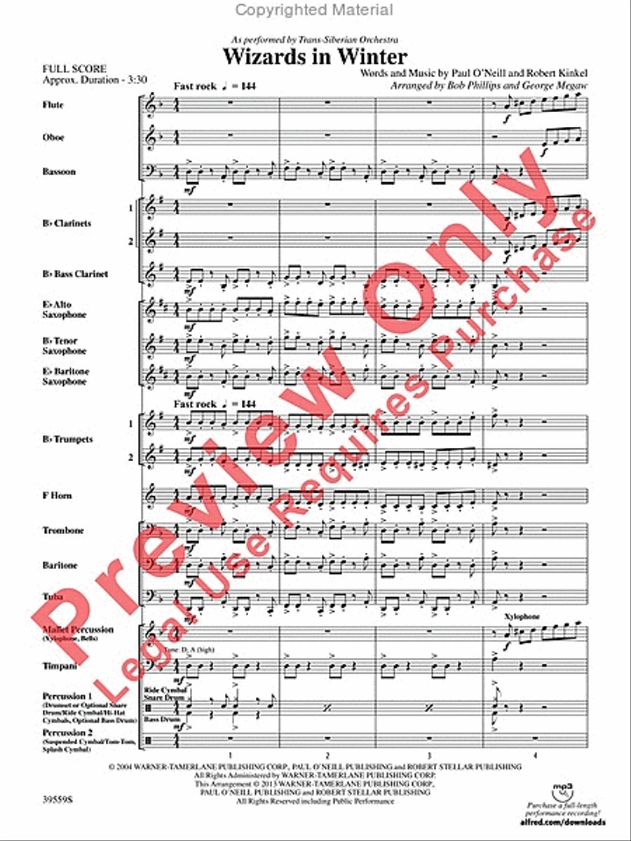 Wizards in Winter Concert Band scores gallery preview page 3