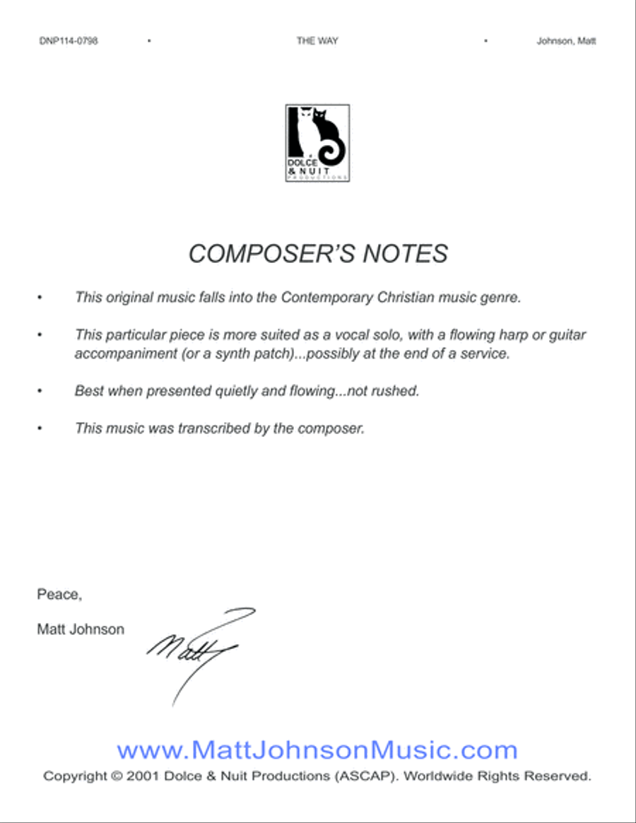 The Way-a sung Benediction Piano, Vocal, Guitar scores gallery preview page 2
