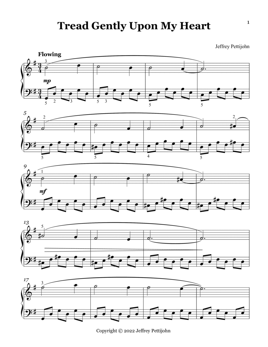 Tread Gently Upon My Heart Piano Solo scores gallery preview page 1