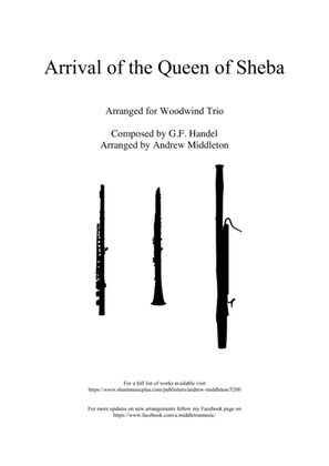 Book cover for Arrival of the Queen of Sheba arranged for Woodwind Trio