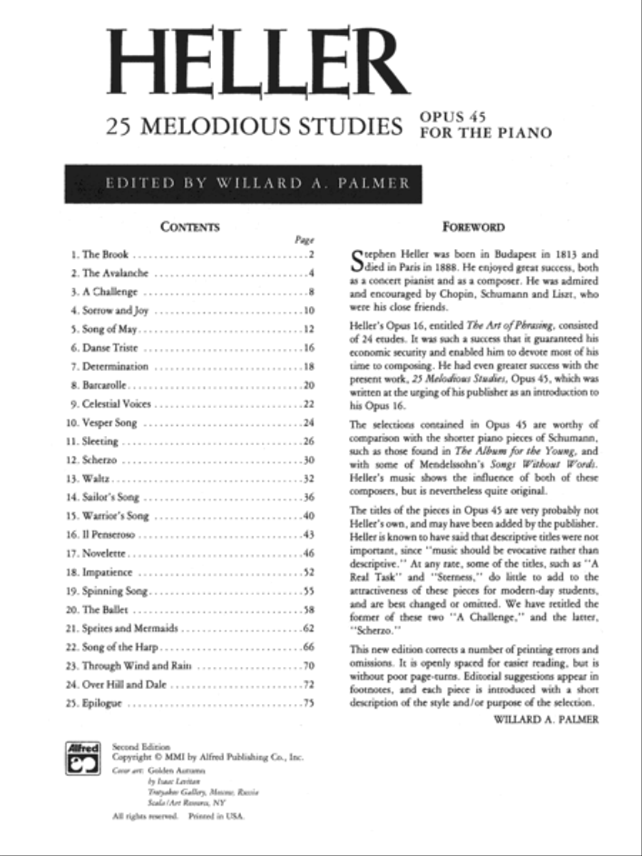 Heller -- Melodious Studies (Complete) Piano Method scores gallery preview page 2