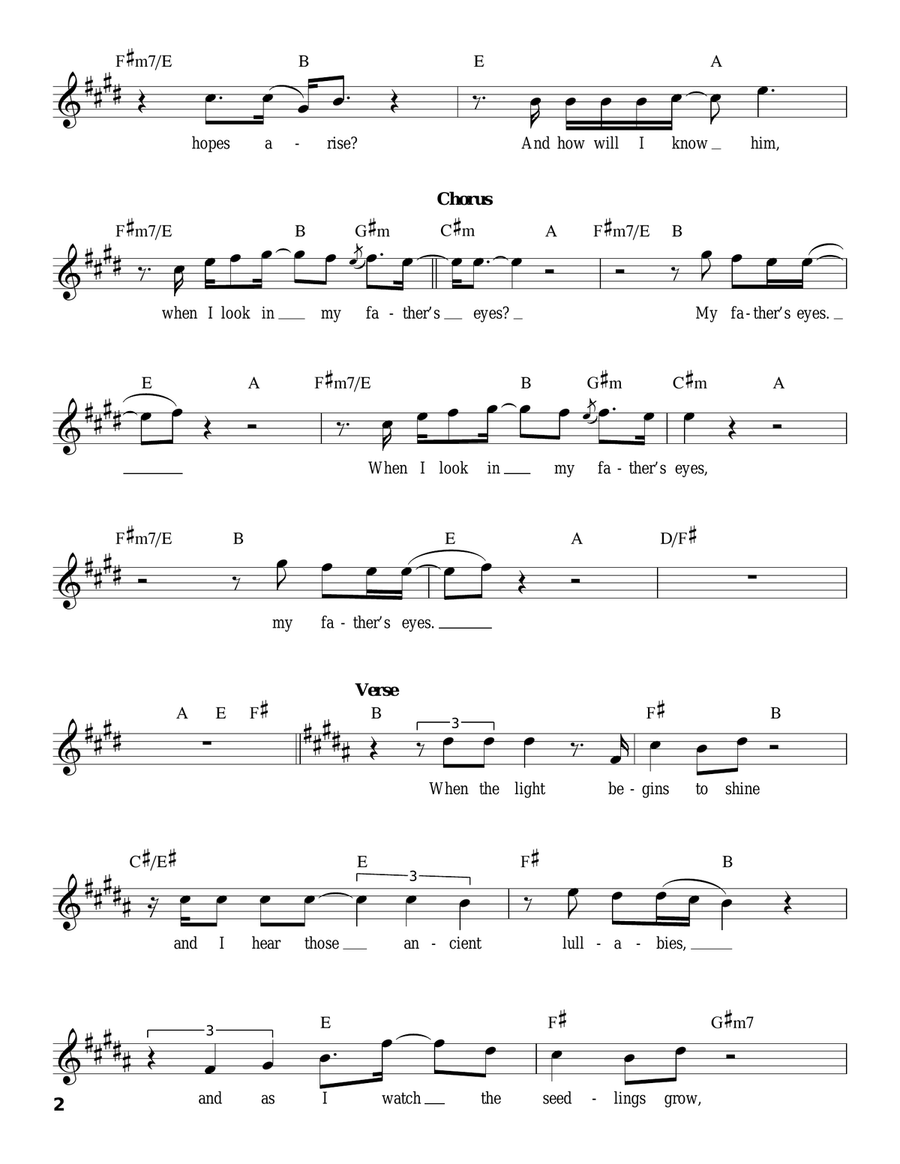 My Father's Eyes Voice scores gallery preview page 2