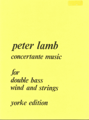 Book cover for Concertante Music. DB & Pf