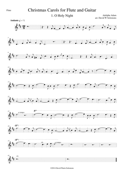 Christmas Carols for flute and guitar O Holy Night image number null