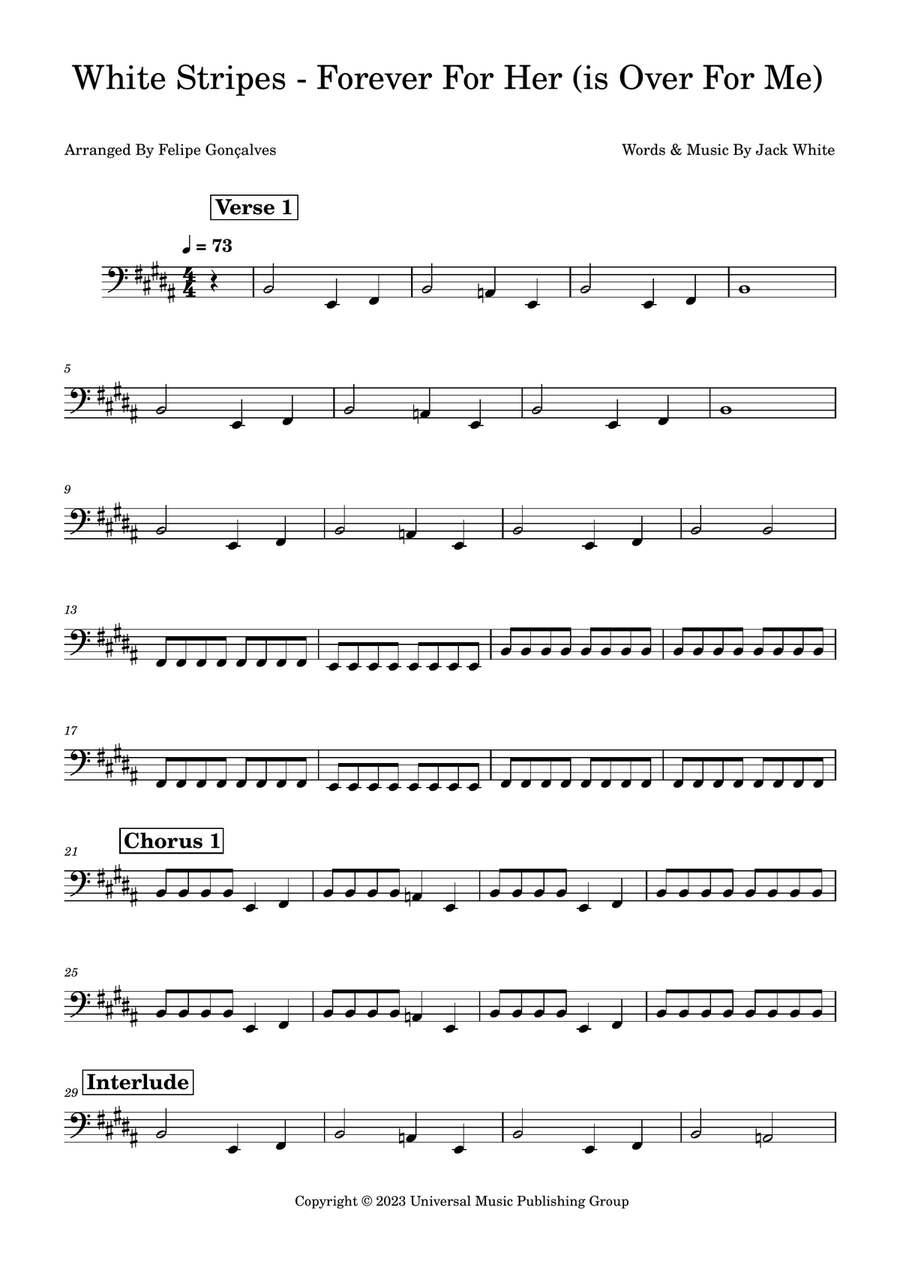 Forever For Her (Is Over For Me) Bass Guitar scores gallery preview page 1