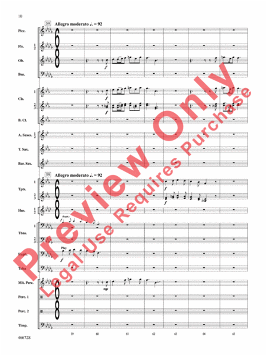 Variants on an English Sea Song Concert Band scores gallery preview page 11