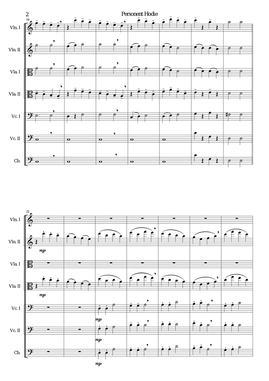 Personent hodie for string orchestra String Orchestra scores gallery preview page 2