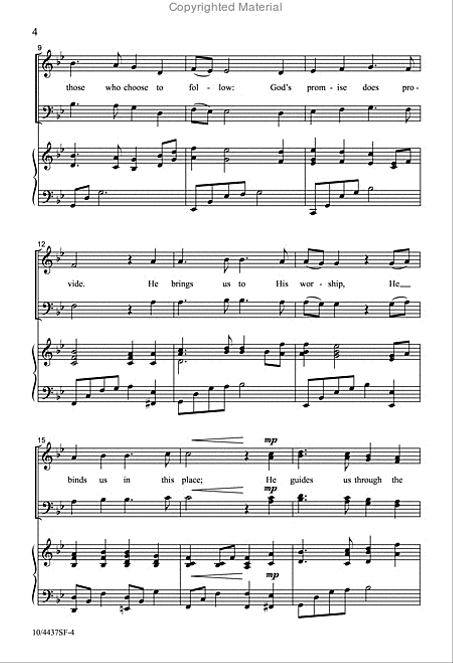 My Grace Is Sufficient 4-Part scores gallery preview page 3