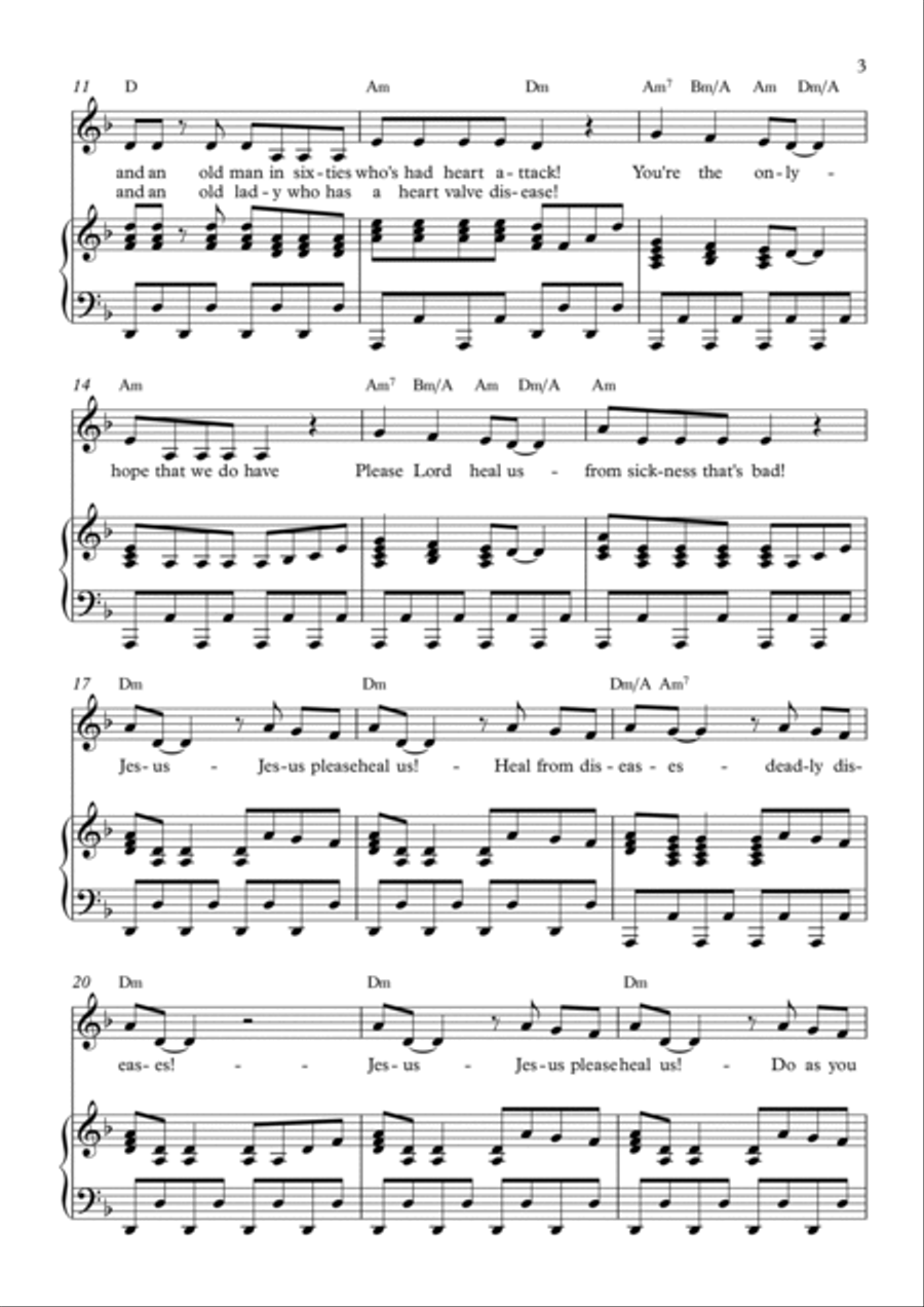 Jesus Please Heal Us Voice scores gallery preview page 3