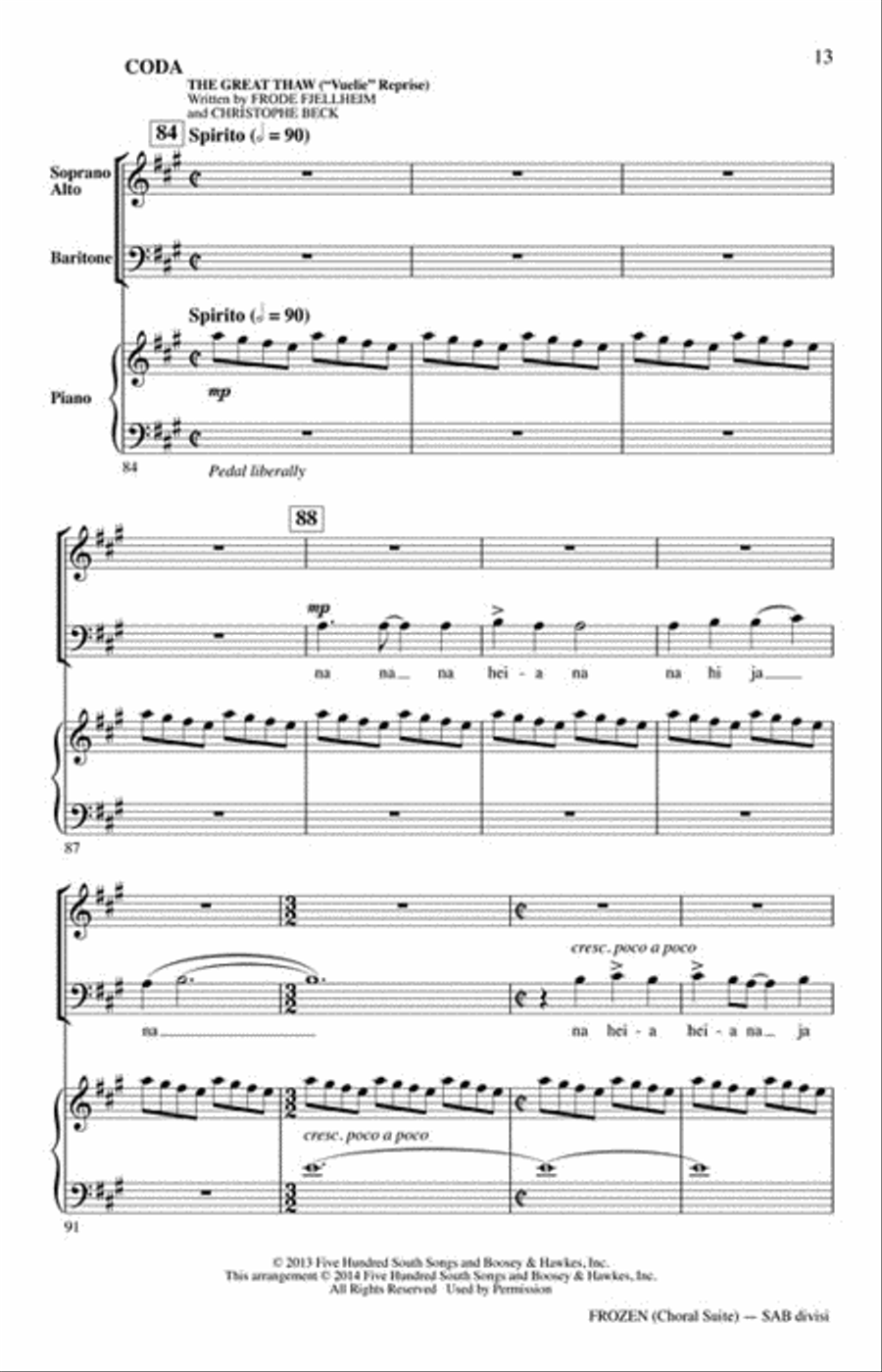 Frozen (Choral Suite) Frozen (Choral Suite) Divisi scores gallery preview page 7