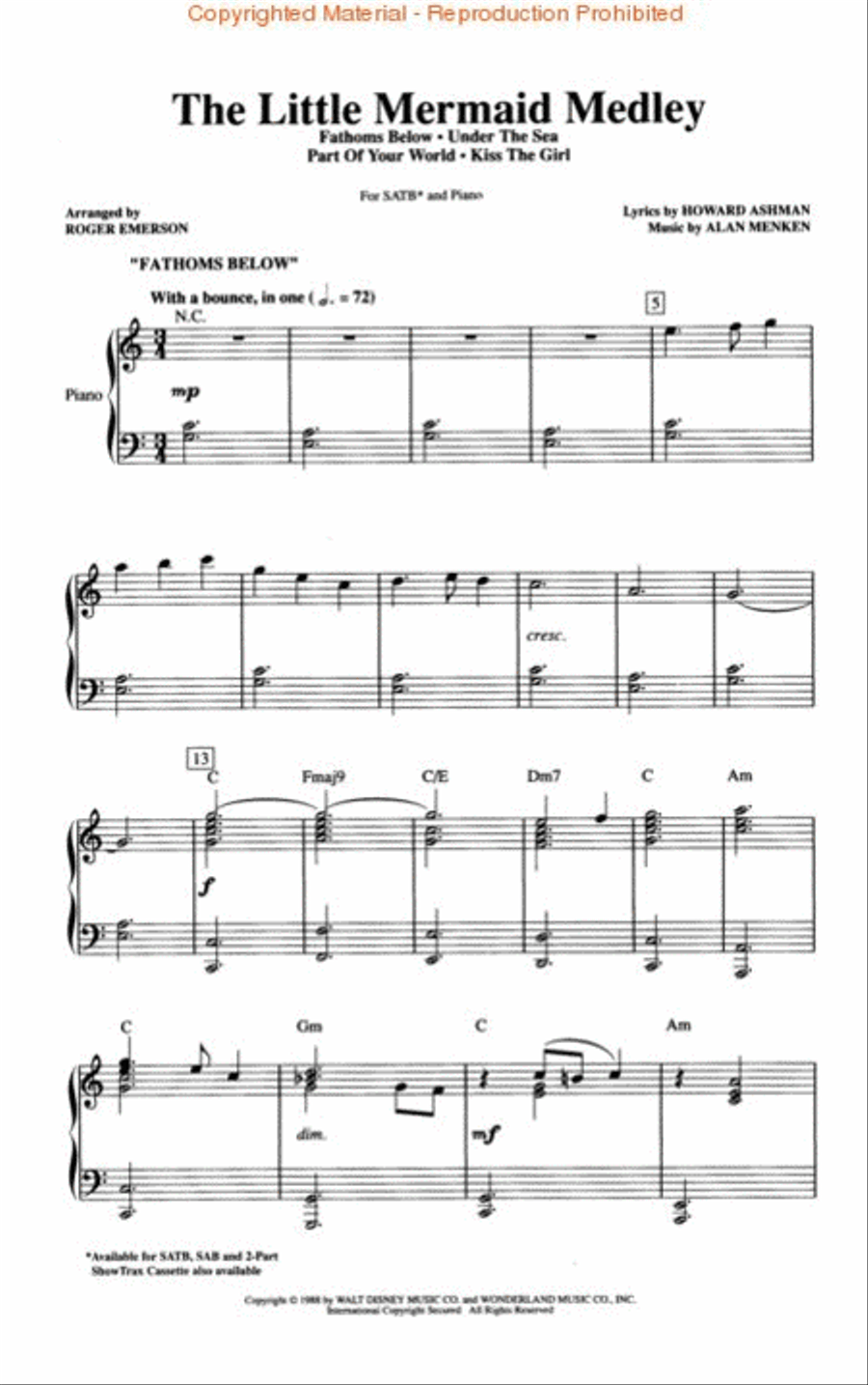 The Little Mermaid (Medley) 4-Part scores gallery preview page 2