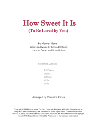 Book cover for How Sweet It Is (To Be Loved By You)