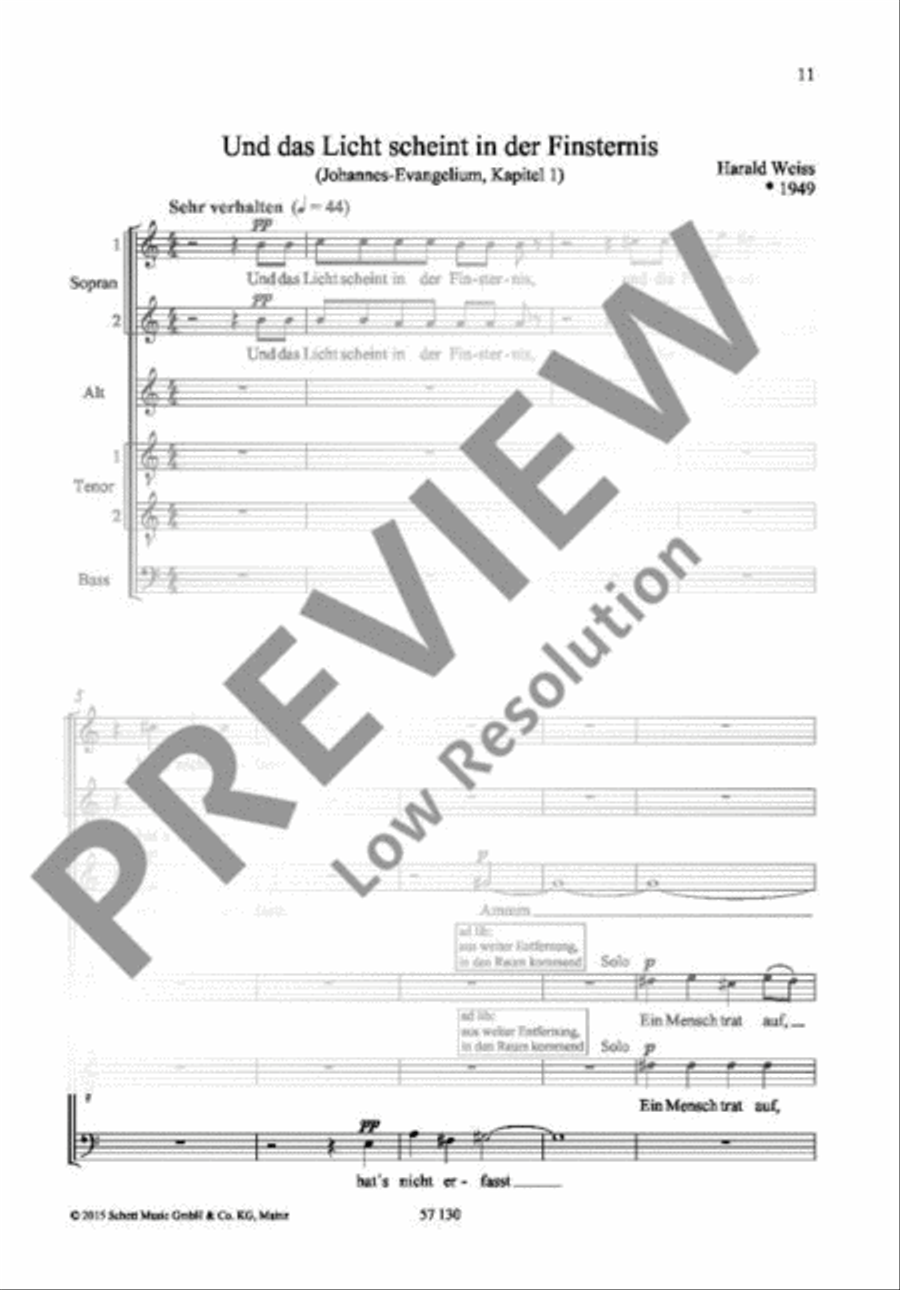 Und das Licht scheint in der Finsternis 4-Part scores gallery preview page 2