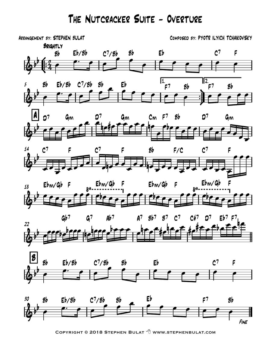 The Nutcracker Suite (Selections) - Lead sheet (melody & chords) in original keys Jazz Ensemble scores gallery preview page 3