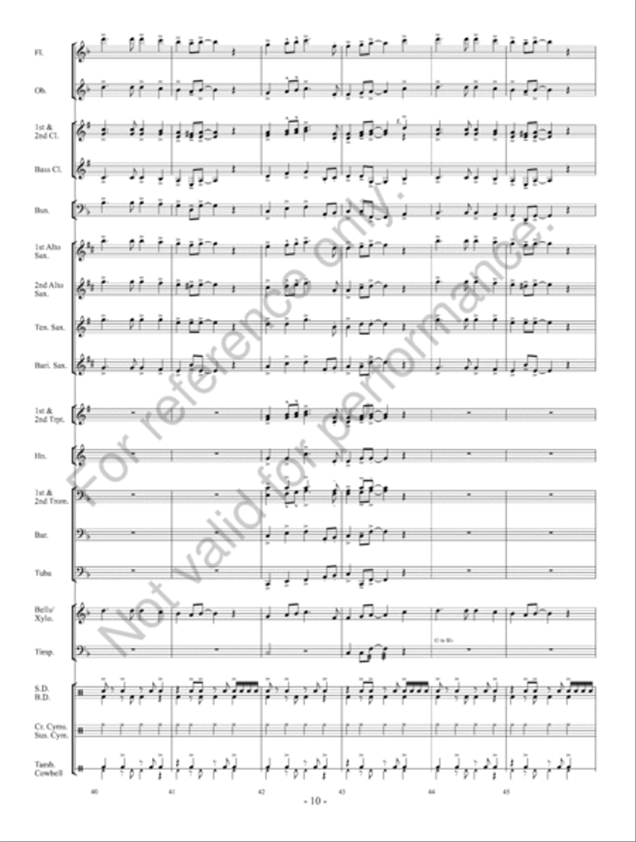 Rock The Halls With Drums And Cowbell Concert Band scores gallery preview page 11
