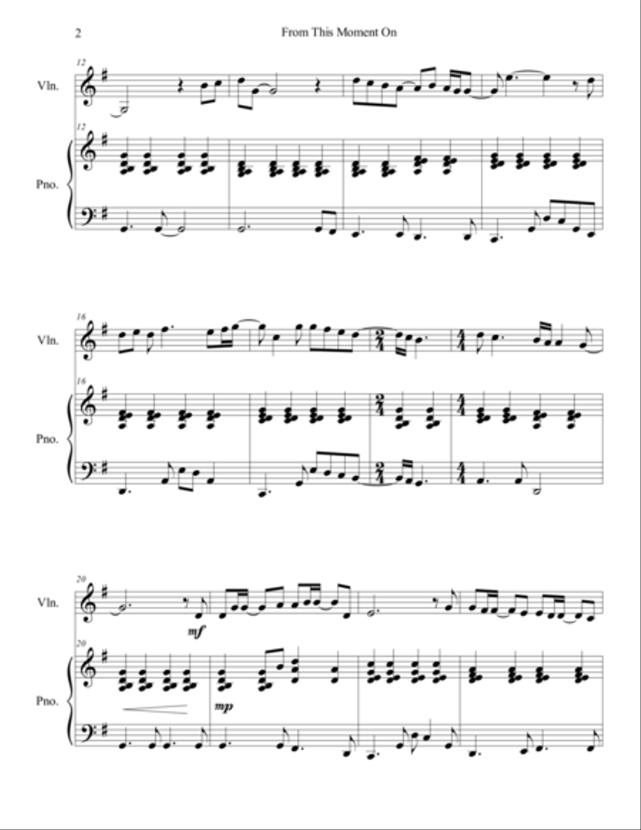From This Moment On From This Moment On Violin Solo scores gallery preview page 3