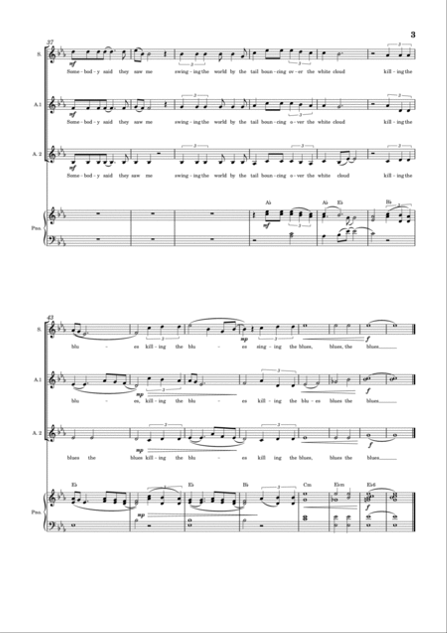 Killing The Blues Killing The Blues Women's Choir scores gallery preview page 4