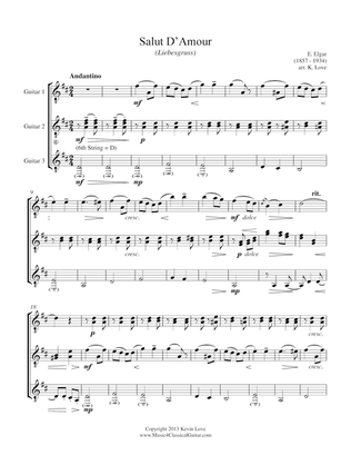 Book cover for Salut D'Amour (Guitar Trio) - Score and Parts