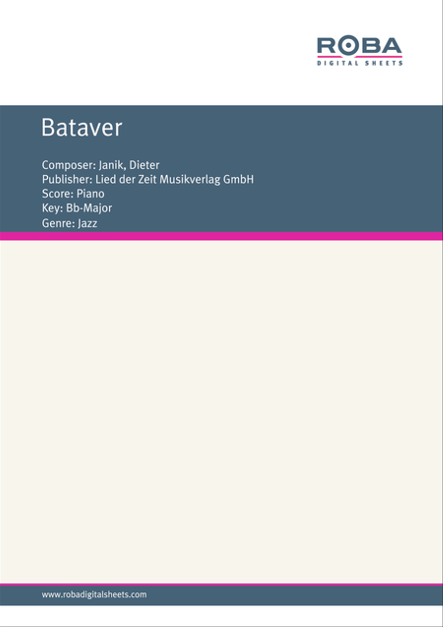Bataver Bataver Piano Solo scores gallery preview page 1