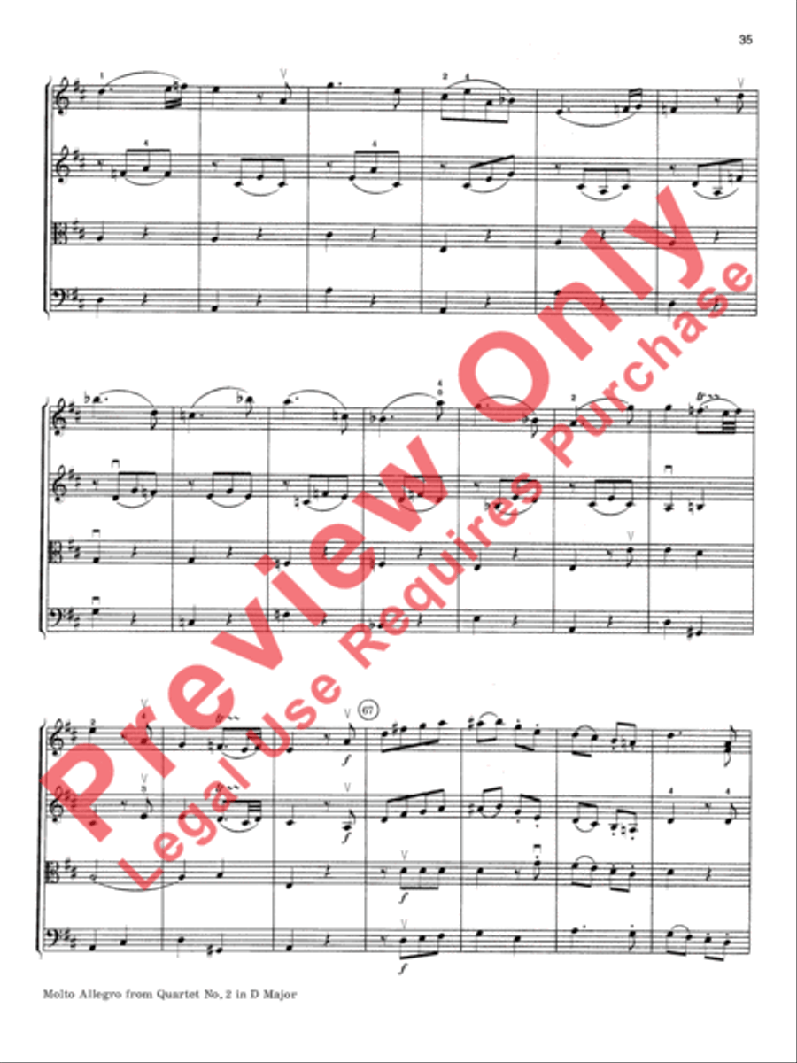 Mozart String Quartets String Quartet scores gallery preview page 36