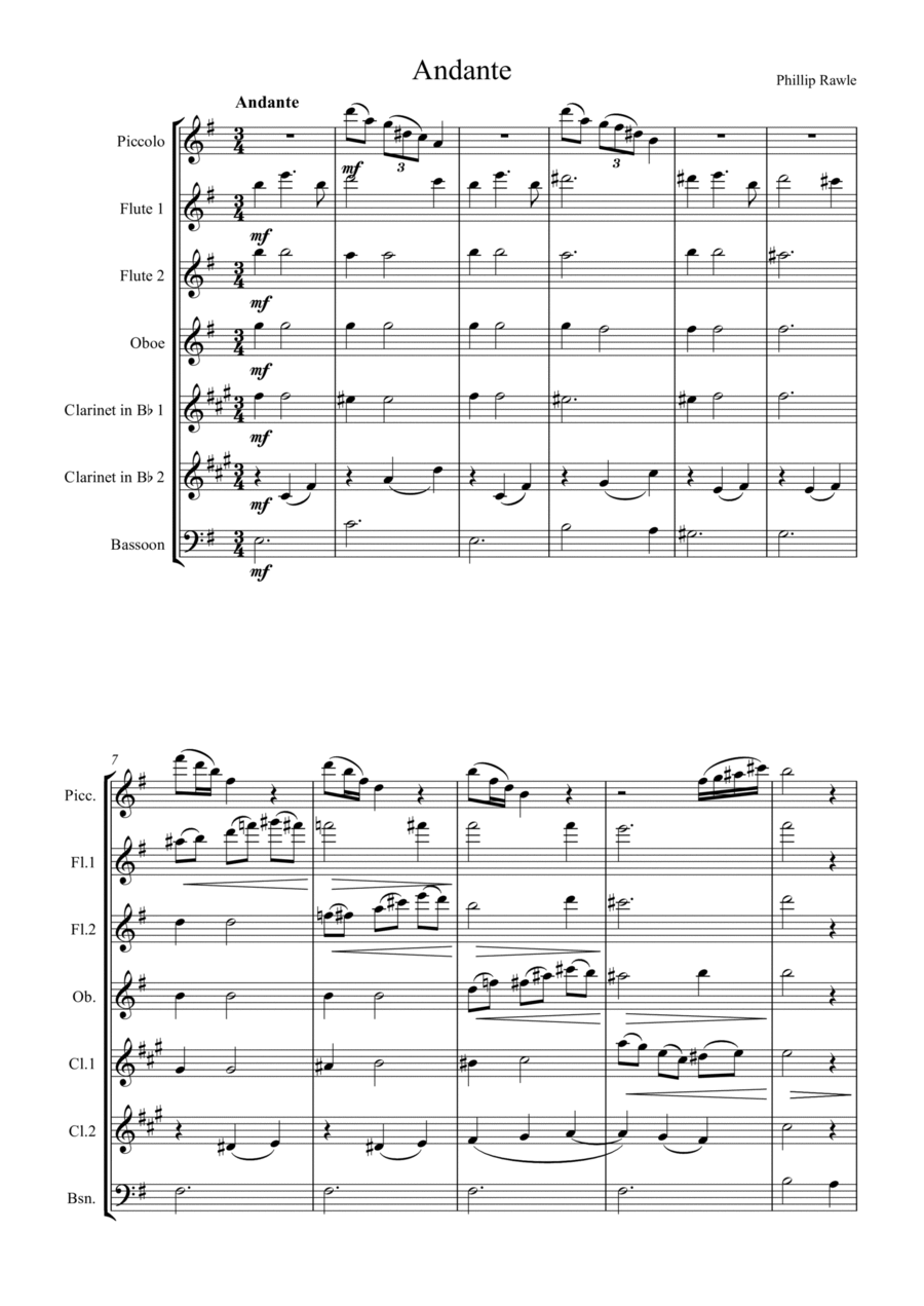 Wind Septet Woodwind Ensemble scores gallery preview page 1