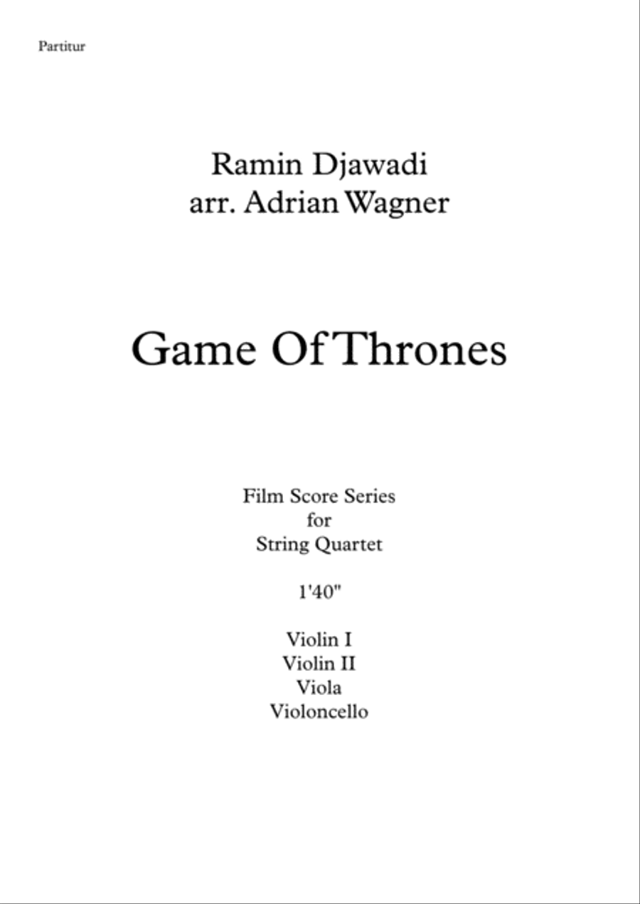 Game Of Thrones String Quartet scores gallery preview page 2