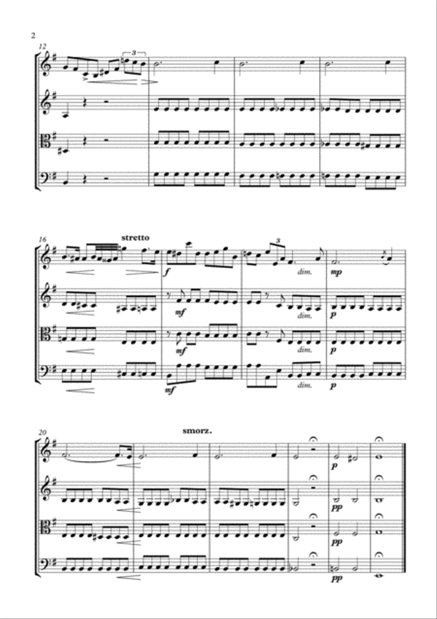 Chopin - Prelude in E minor for String Quartet String Quartet scores gallery preview page 3