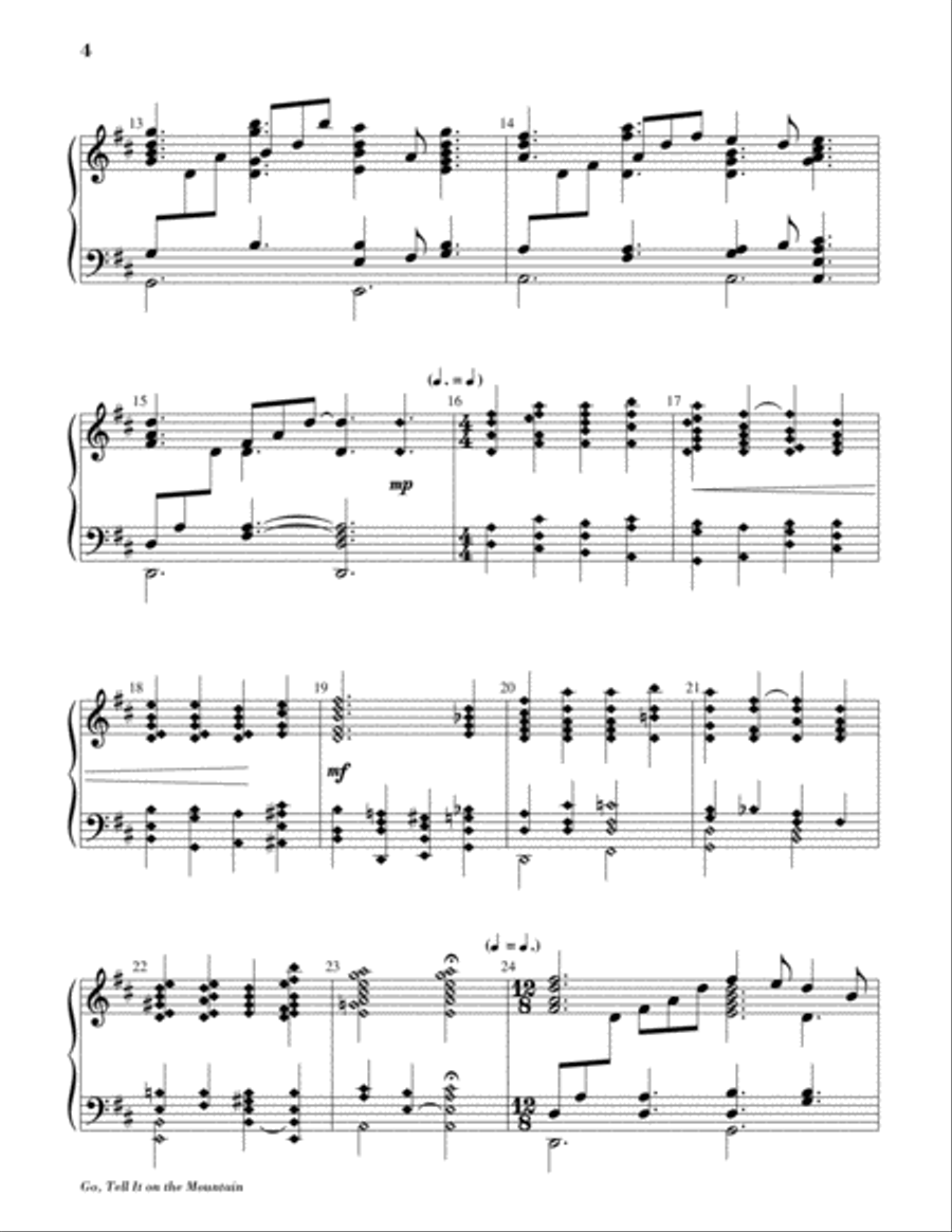 Go, Tell It on the Mountain 5-Octaves scores gallery preview page 4