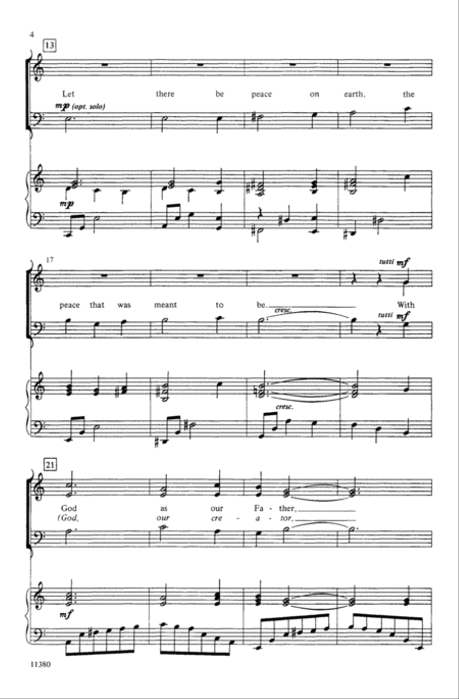 Let There Be Peace on Earth Choir scores gallery preview page 3