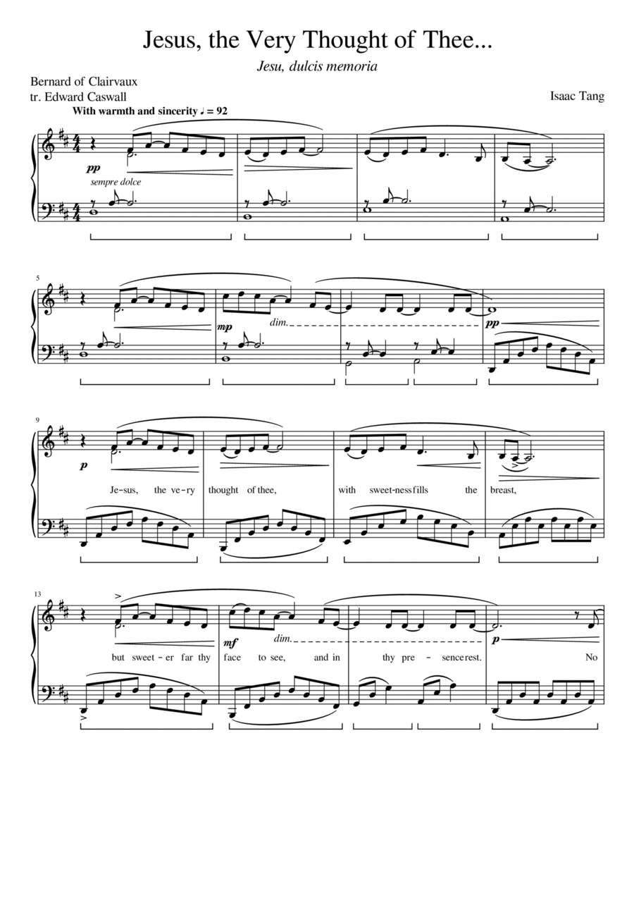 Jesus, the Very Thought of Thee Piano Solo scores gallery preview page 1