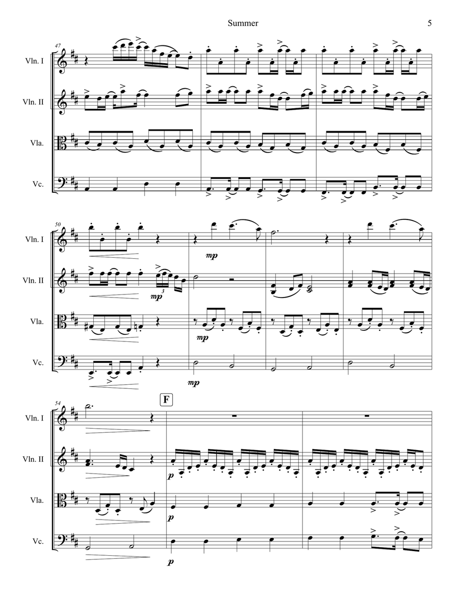 Summer String Quartet scores gallery preview page 5