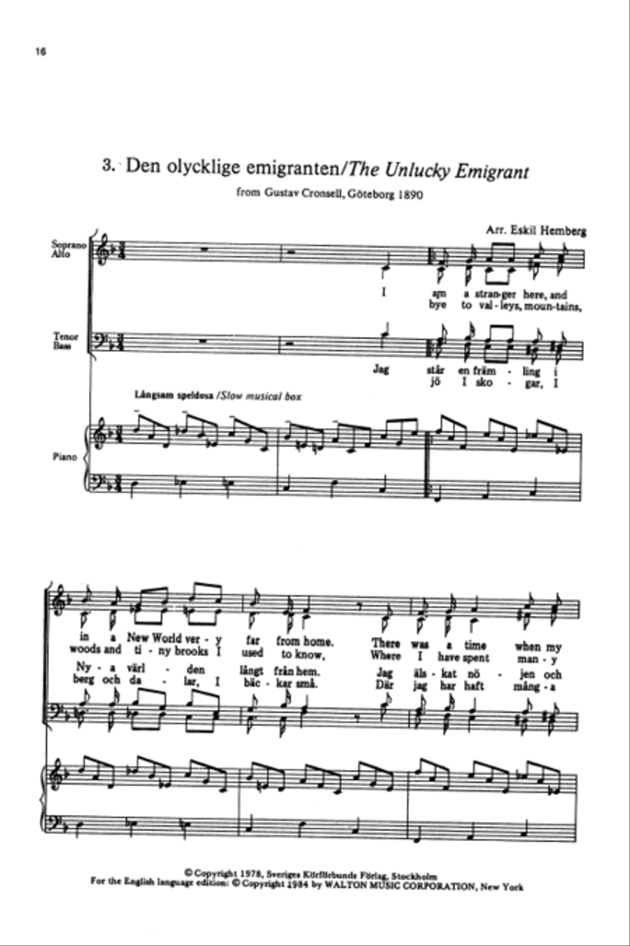 Emigrant Ballads (Rex Emigrantballader) 4-Part scores gallery preview page 7